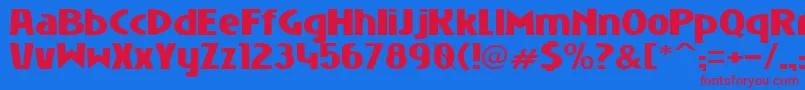 Niobbl ffy Font – Red Fonts on Blue Background