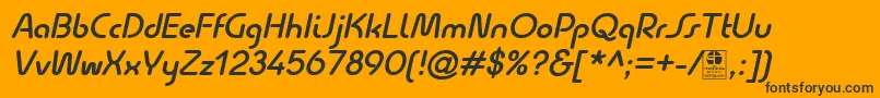 QuesatDemiBoldItalicDemo Font – Black Fonts on Orange Background