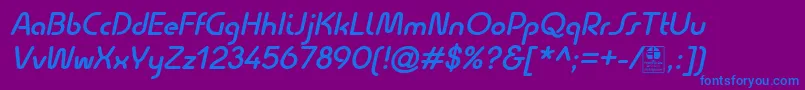 QuesatDemiBoldItalicDemo Font – Blue Fonts on Purple Background