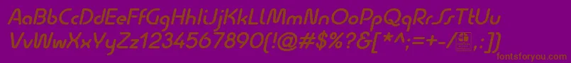 QuesatDemiBoldItalicDemo Font – Brown Fonts on Purple Background
