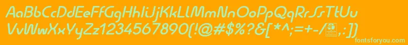 QuesatDemiBoldItalicDemo Font – Green Fonts on Orange Background