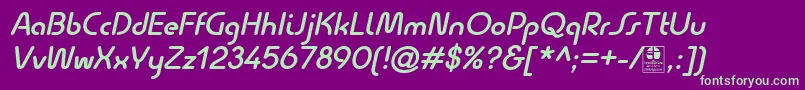 QuesatDemiBoldItalicDemo Font – Green Fonts on Purple Background