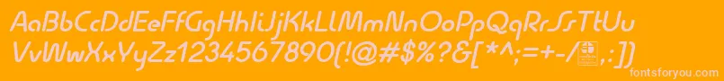 QuesatDemiBoldItalicDemo Font – Pink Fonts on Orange Background