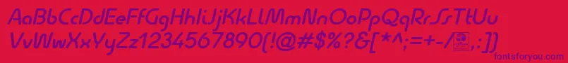QuesatDemiBoldItalicDemo Font – Purple Fonts on Red Background