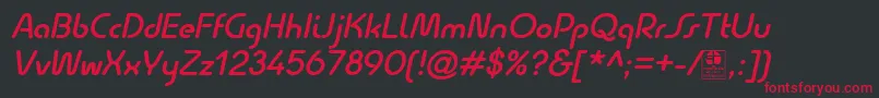 QuesatDemiBoldItalicDemo Font – Red Fonts on Black Background