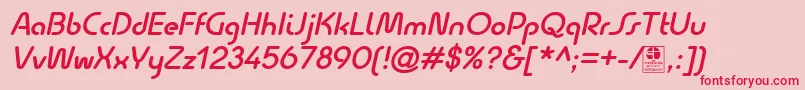 QuesatDemiBoldItalicDemo Font – Red Fonts on Pink Background