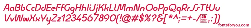 QuesatDemiBoldItalicDemo Font – Red Fonts on White Background
