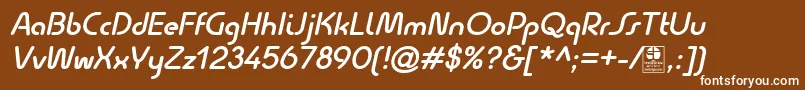 QuesatDemiBoldItalicDemo Font – White Fonts on Brown Background