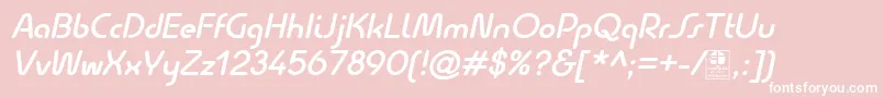 QuesatDemiBoldItalicDemo Font – White Fonts on Pink Background