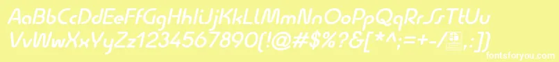 QuesatDemiBoldItalicDemo Font – White Fonts on Yellow Background