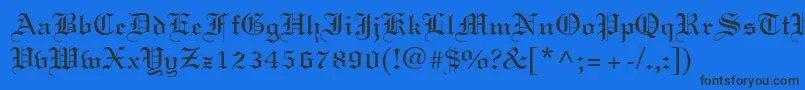 Шрифт Linotext – чёрные шрифты на синем фоне