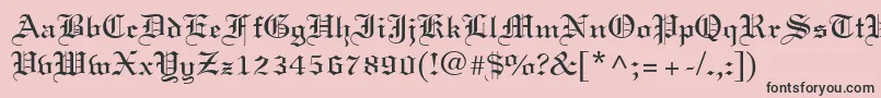 Linotext-fontti – mustat fontit vaaleanpunaisella taustalla