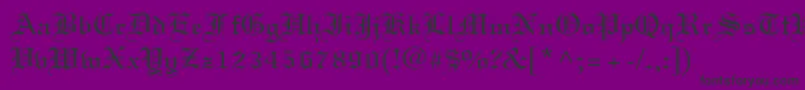 Fonte Linotext – fontes pretas em um fundo violeta