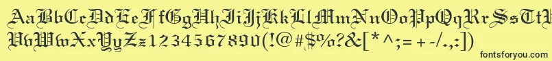 フォントLinotext – 黒い文字の黄色い背景