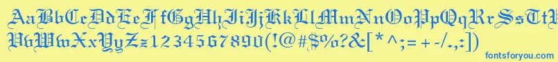 fuente Linotext – Fuentes Azules Sobre Fondo Amarillo