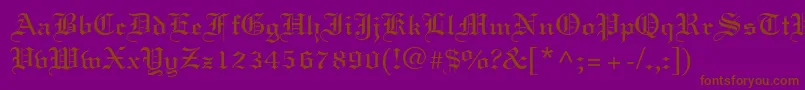 Linotext-fontti – ruskeat fontit violetilla taustalla