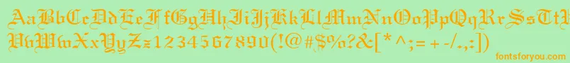 Linotext Font – Orange Fonts on Green Background