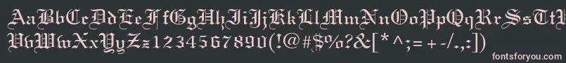 フォントLinotext – 黒い背景にピンクのフォント
