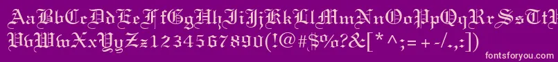 Linotext-fontti – vaaleanpunaiset fontit violetilla taustalla