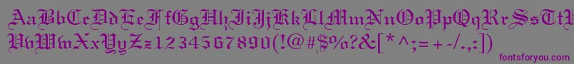 Fonte Linotext – fontes roxas em um fundo cinza
