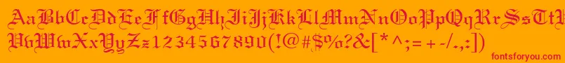 Linotext Font – Red Fonts on Orange Background