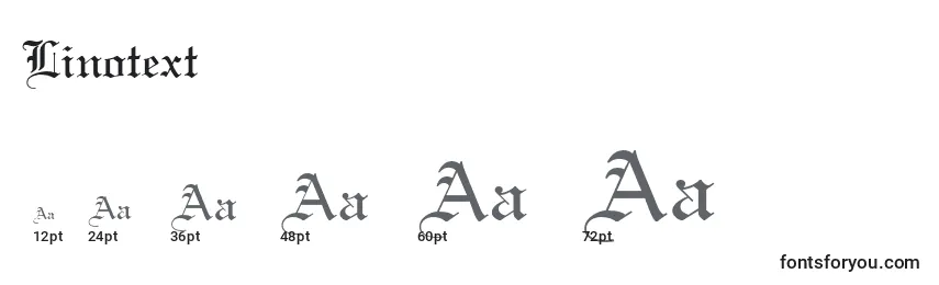 Размеры шрифта Linotext