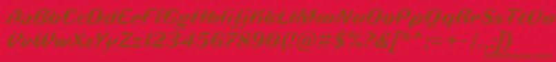 FauneDisplaybolditalic Font – Brown Fonts on Red Background