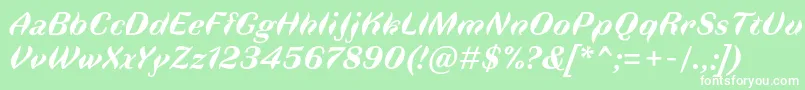FauneDisplaybolditalic Font – White Fonts on Green Background