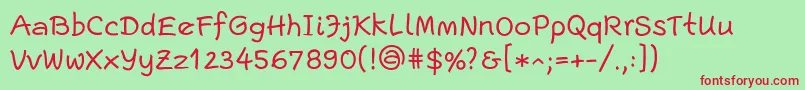 EscriptLl Font – Red Fonts on Green Background