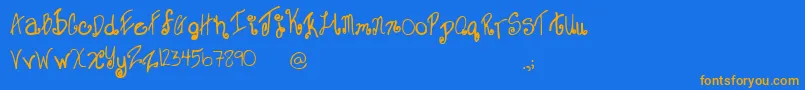 SweetJanet Font – Orange Fonts on Blue Background
