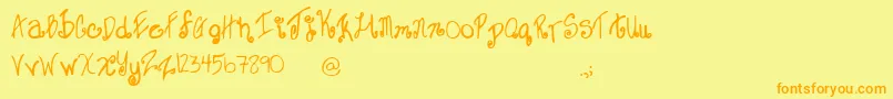 SweetJanet Font – Orange Fonts on Yellow Background