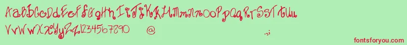 SweetJanet Font – Red Fonts on Green Background