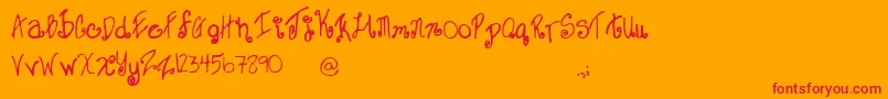 SweetJanet-fontti – punaiset fontit oranssilla taustalla