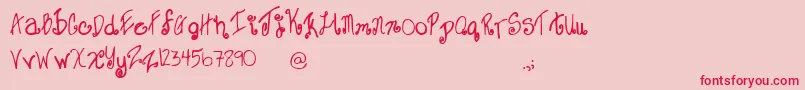 SweetJanet Font – Red Fonts on Pink Background