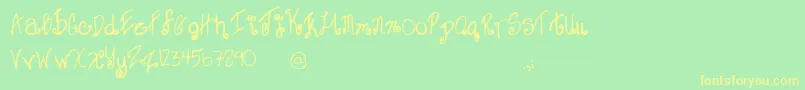 SweetJanet Font – Yellow Fonts on Green Background