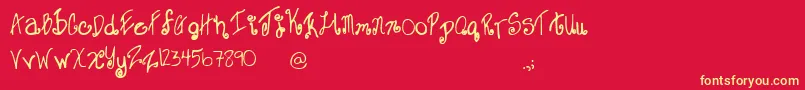 SweetJanet Font – Yellow Fonts on Red Background