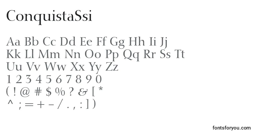 A fonte ConquistaSsi – alfabeto, números, caracteres especiais