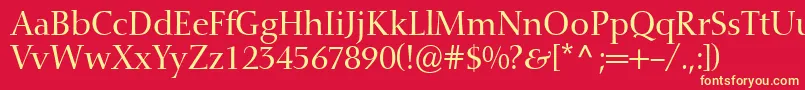 ConquistaSsi Font – Yellow Fonts on Red Background