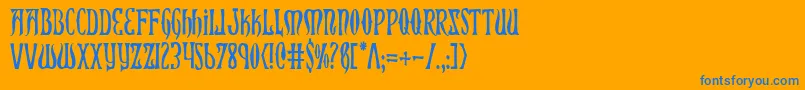 Xiphosc Font – Blue Fonts on Orange Background