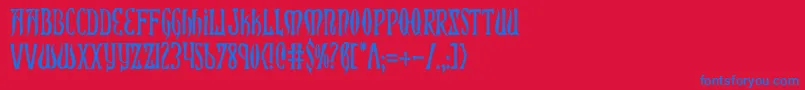 Xiphosc Font – Blue Fonts on Red Background