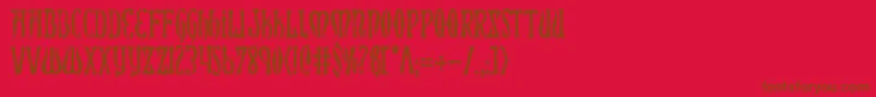 Xiphosc-Schriftart – Braune Schriften auf rotem Hintergrund