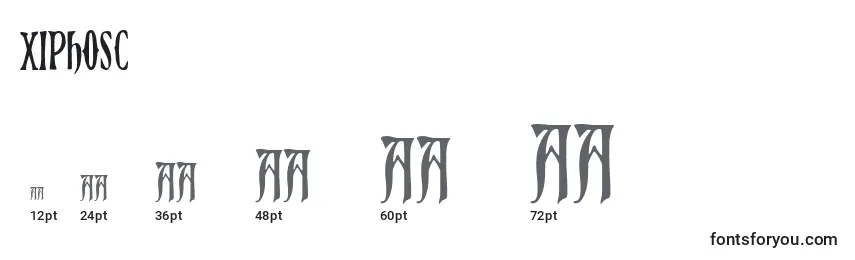 Größen der Schriftart Xiphosc