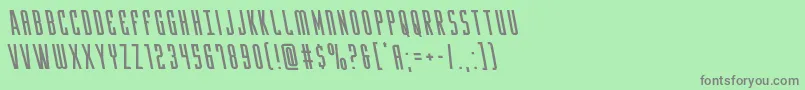 フォントYfilesleft – 緑の背景に灰色の文字