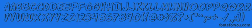 Komikagl Font – Black Fonts on Blue Background