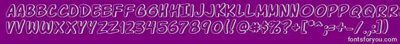 Komikagl Font – Green Fonts on Purple Background