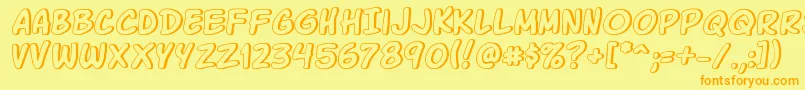 Komikagl Font – Orange Fonts on Yellow Background