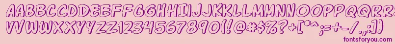 Komikagl Font – Purple Fonts on Pink Background