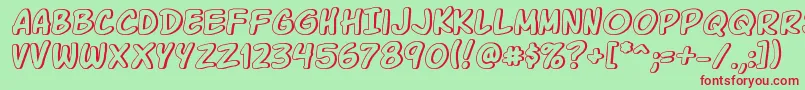 Komikagl Font – Red Fonts on Green Background