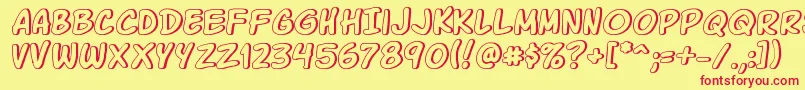 Komikagl Font – Red Fonts on Yellow Background