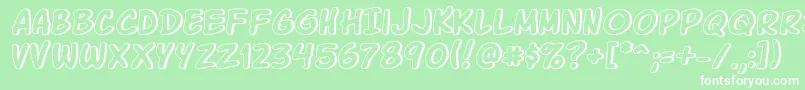 Komikagl Font – White Fonts on Green Background